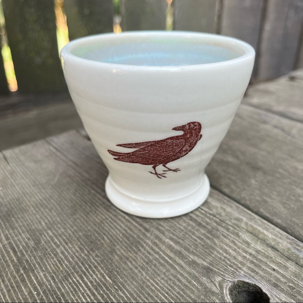 Handmade Ceramic Raven Violinist Cup By Holly Gonnella